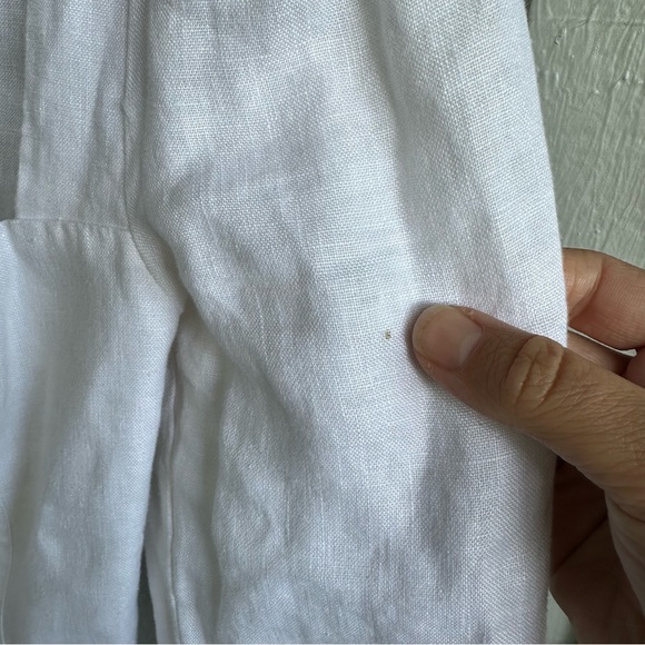 Reformation Stilton Linen Top White Square Neck Blouse size 4 - Picture 8 of 14